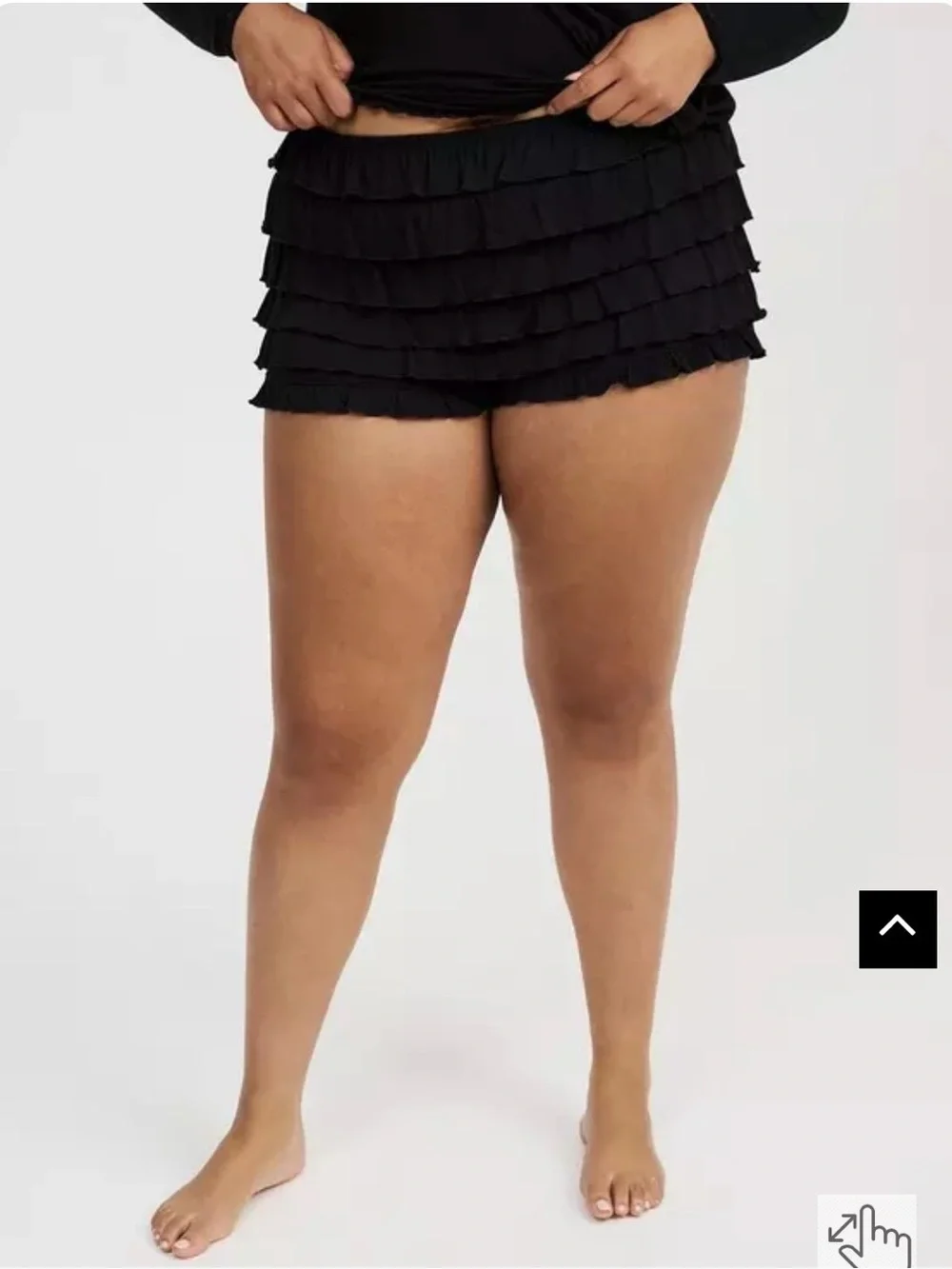 New!  Torrid Black Ruffle Bloomer Shorts - Picture 5 of 7